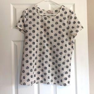 🌼LOFT blouse black and white polka dot